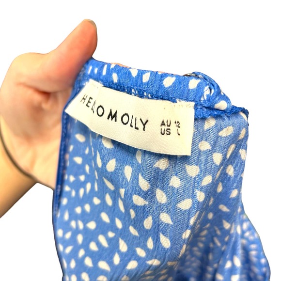 Hello Molly Down to Georgia Dress Blue White Size Large - Picture 8 of 10
